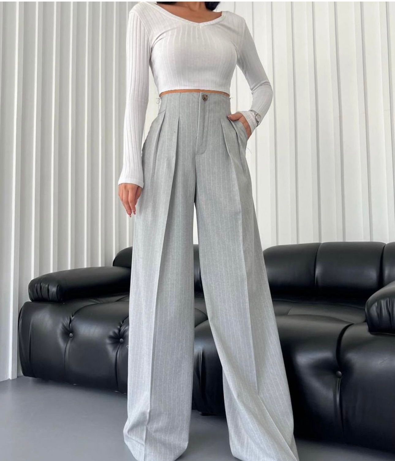 Calça Risca de Giz Michele